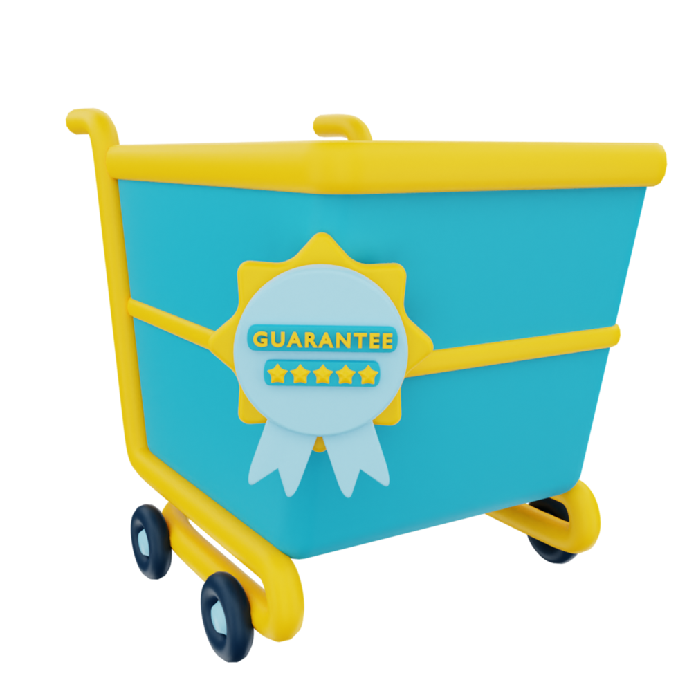 3d shopping cart guarantee png