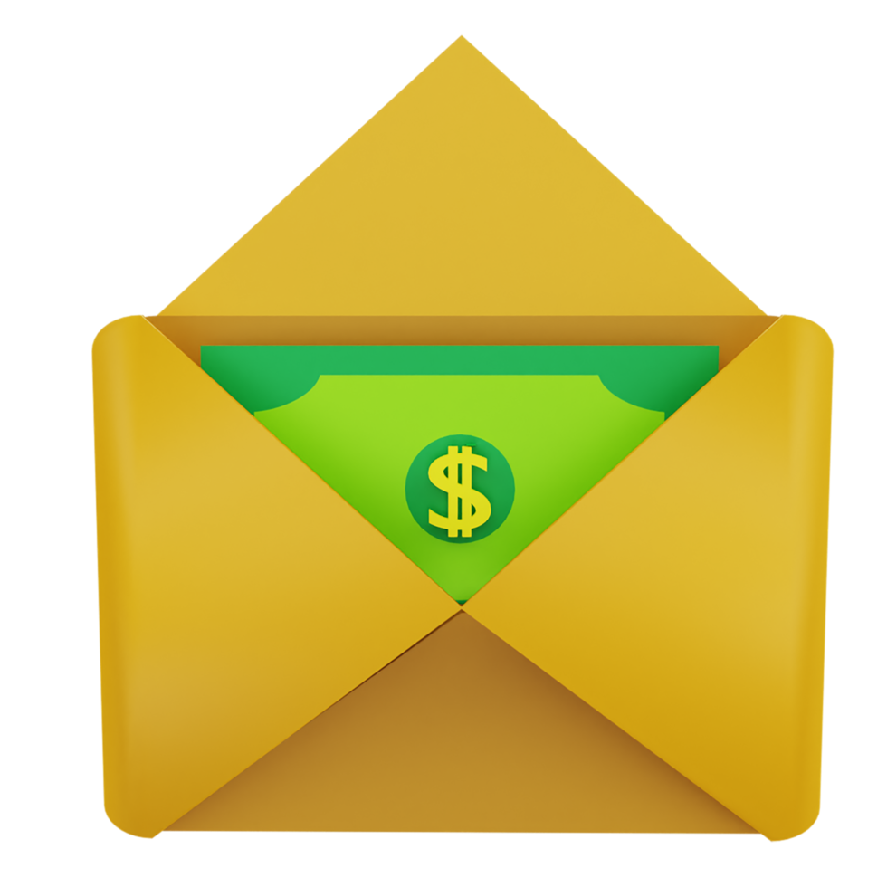 3d letter money bag png