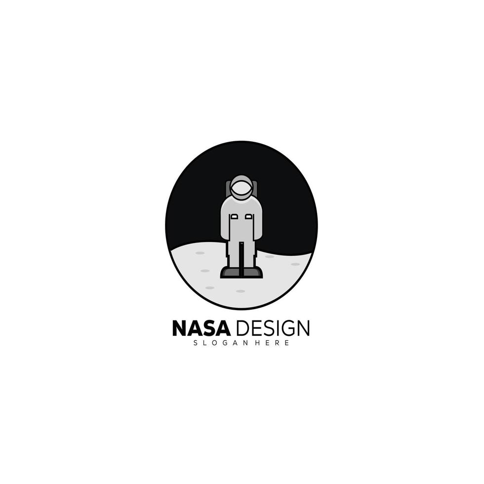 plantilla de icono de diseño redondo de logotipo astronot vector