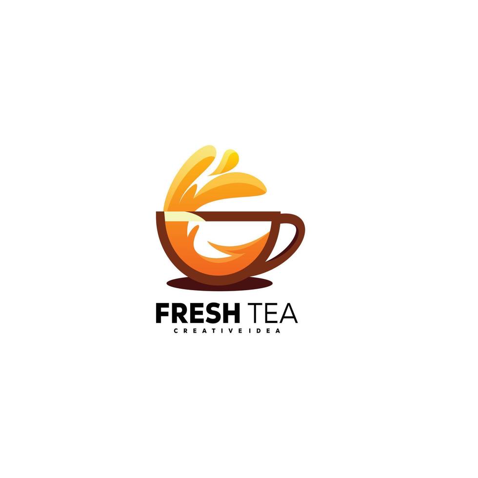 diseño de mascota de logotipo de bebida de té fresco colorido vector