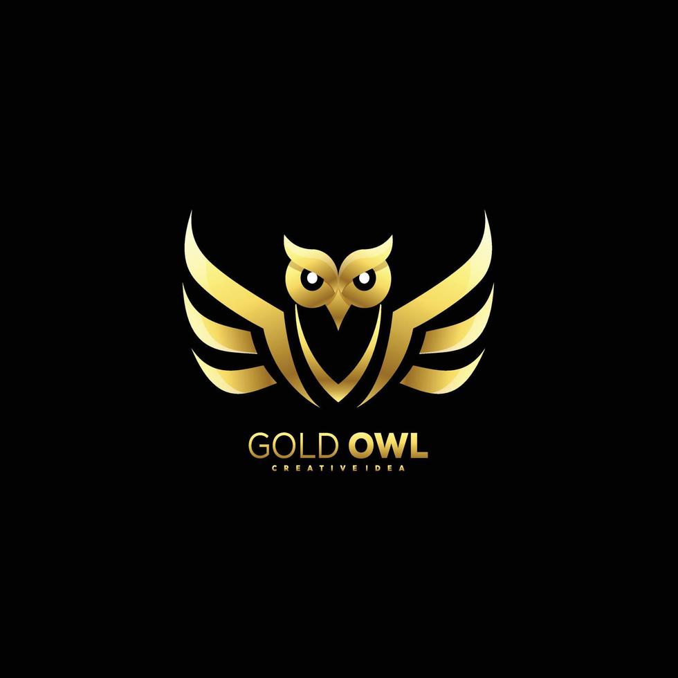 premium owl logo luxury color design template vector