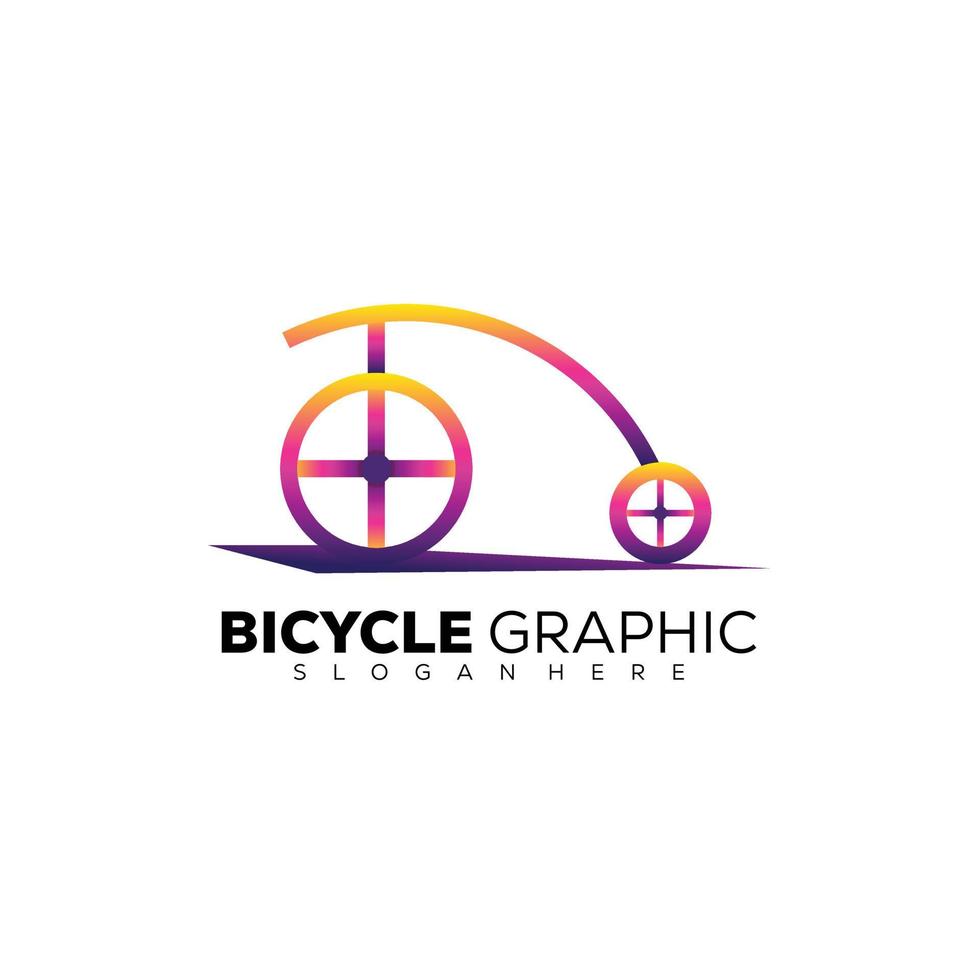 logotipo de estilo moderno de diseño de arte de línea de bicicleta premium vector