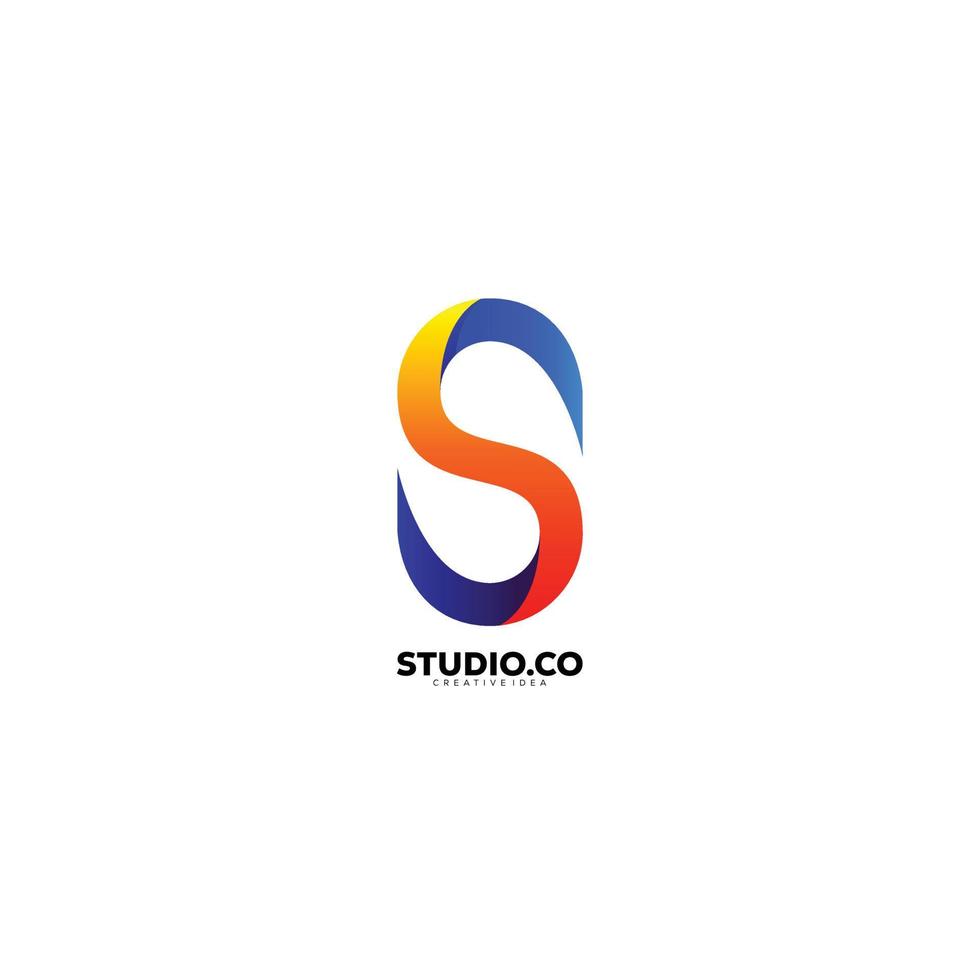 initial s logo colorful design template vector