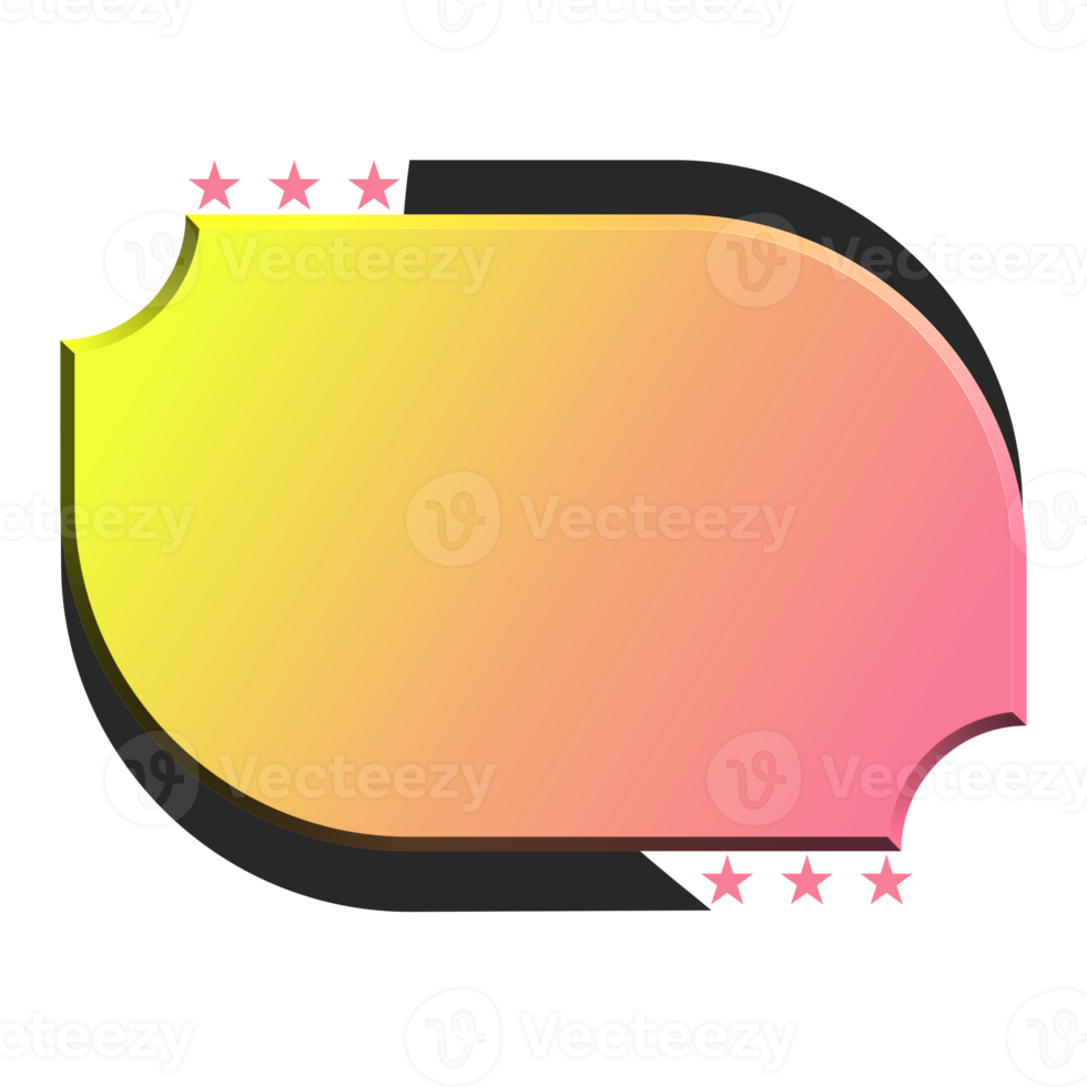 3D Yellow Banner and Star png