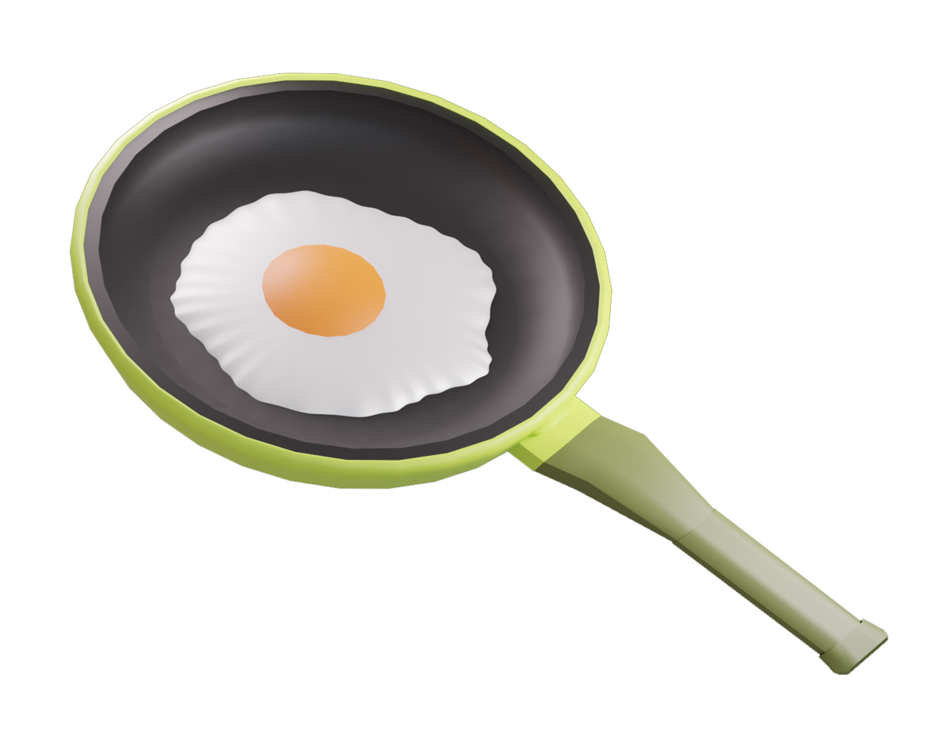Sunny side up. fried eggs in a pan. 3d rendering 18749185 PNG