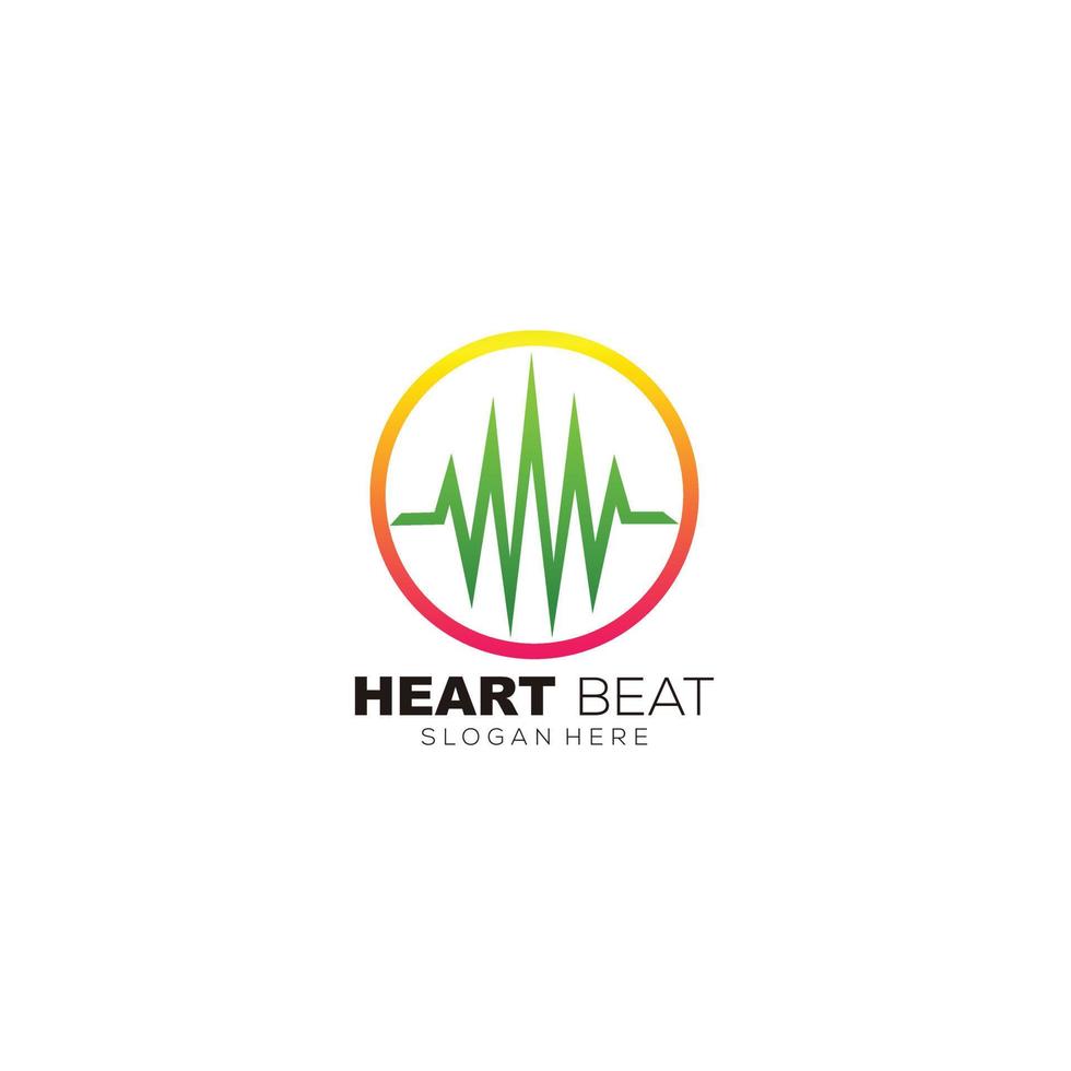 icono de latido del corazón diseño de logotipo línea arte degradado color vector