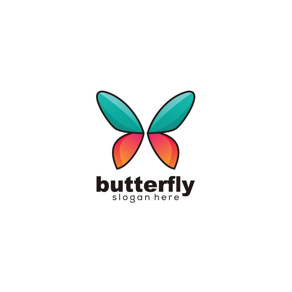 butterfly logo colorful design vector