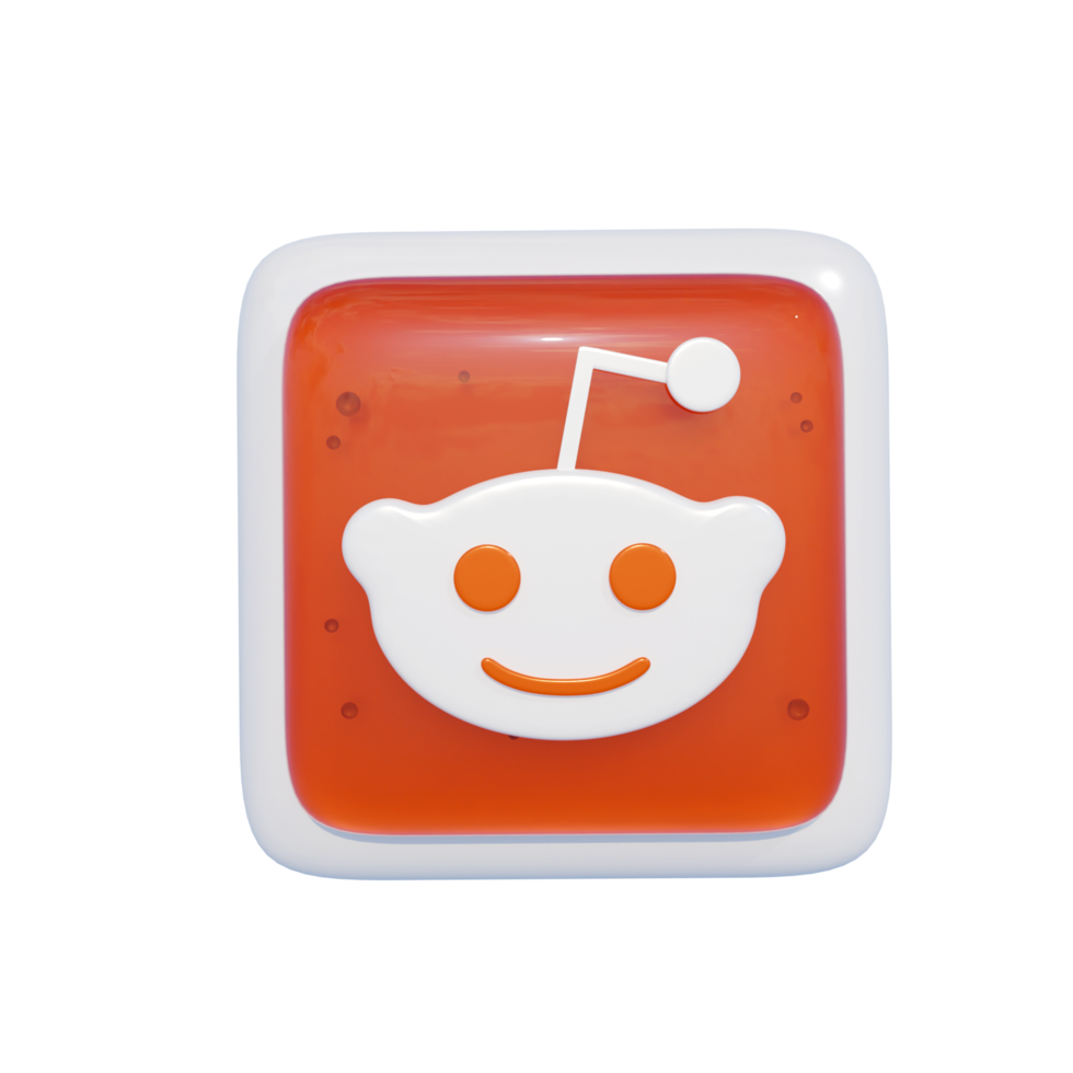 reddit icono de redes sociales ilustración 3d png