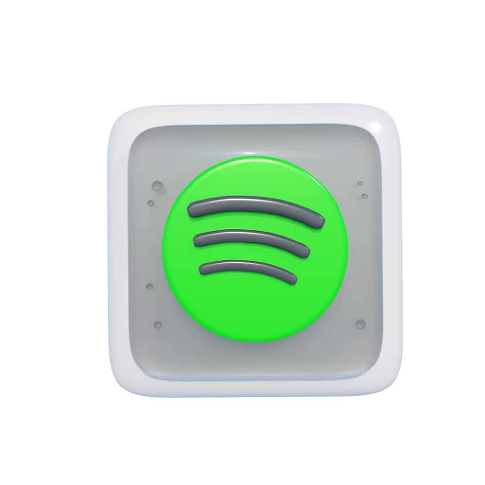 Spotify Social Media Icon 3d Illustration png