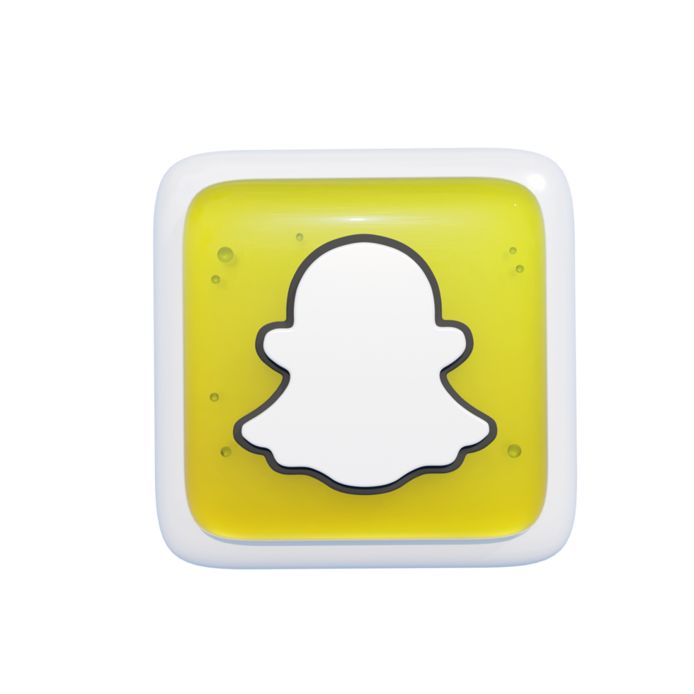 snapchat social media ikon 3d illustration png