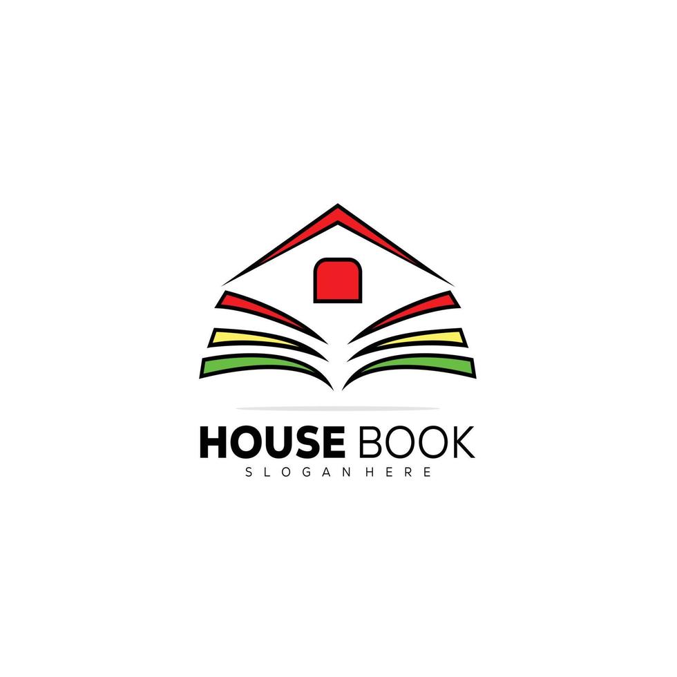 logotipo del libro de la casa para la plantilla de aprendizaje vector