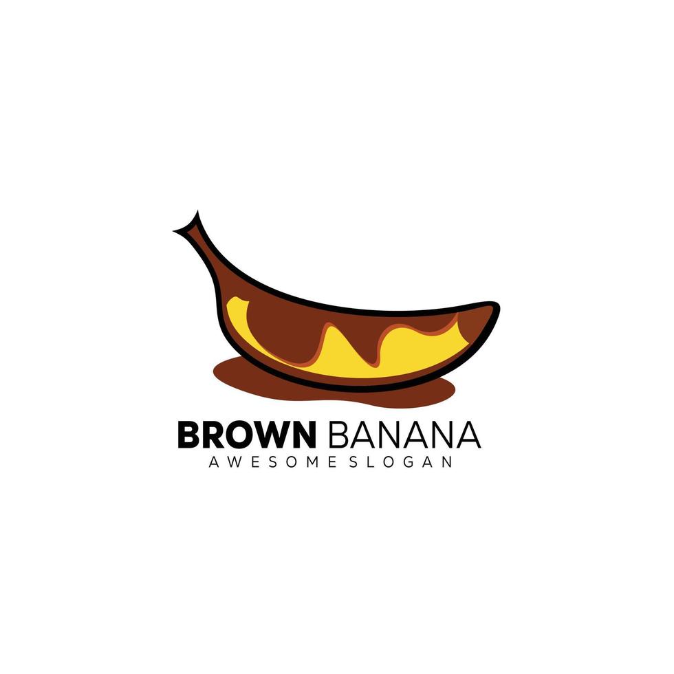 brown banana fruit illustration design template vector