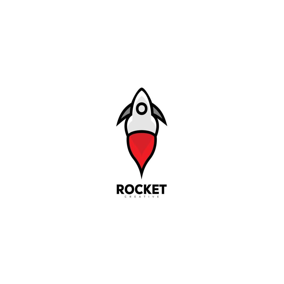 rocket design logo color illustration icon vector