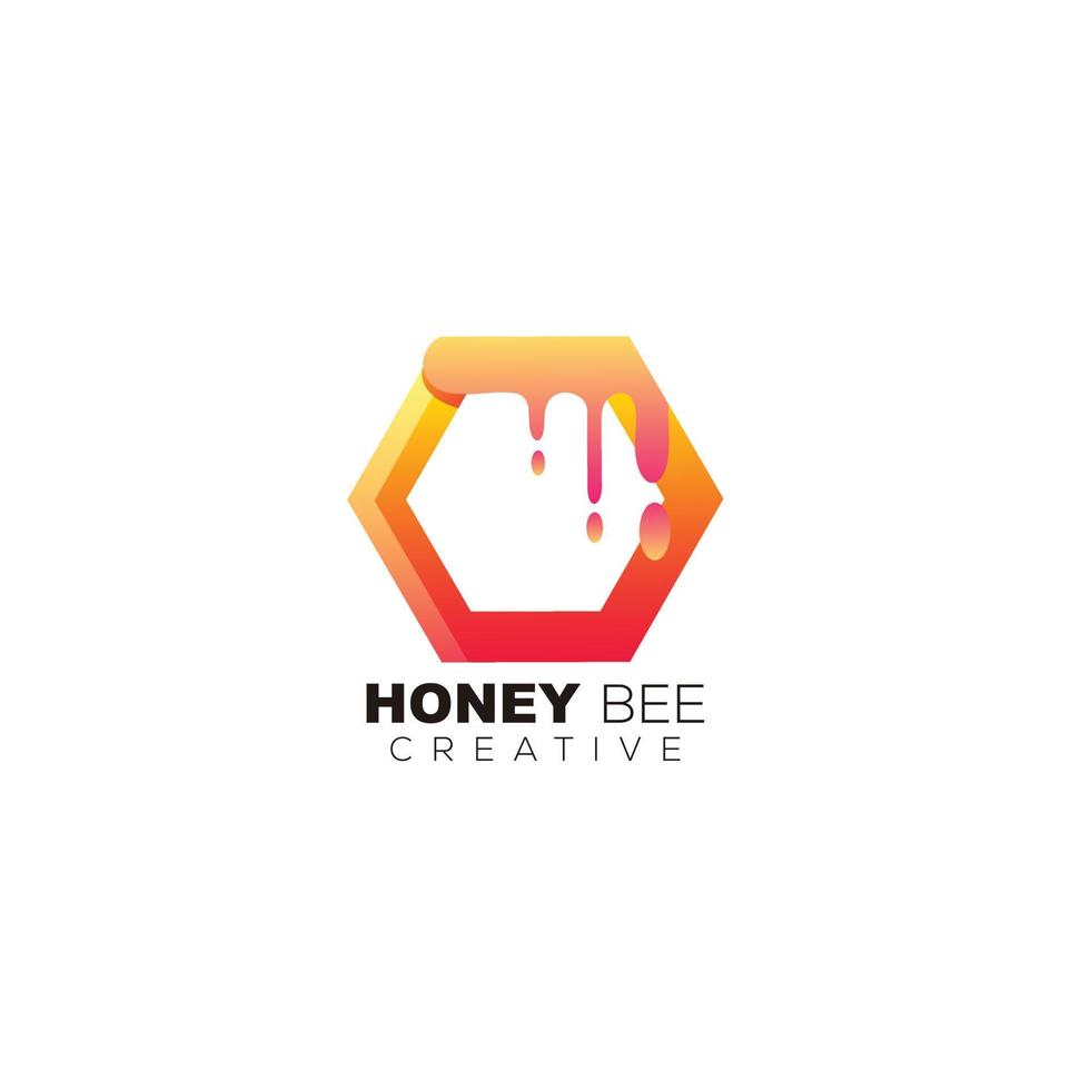 honey bee template illustration logo design vector