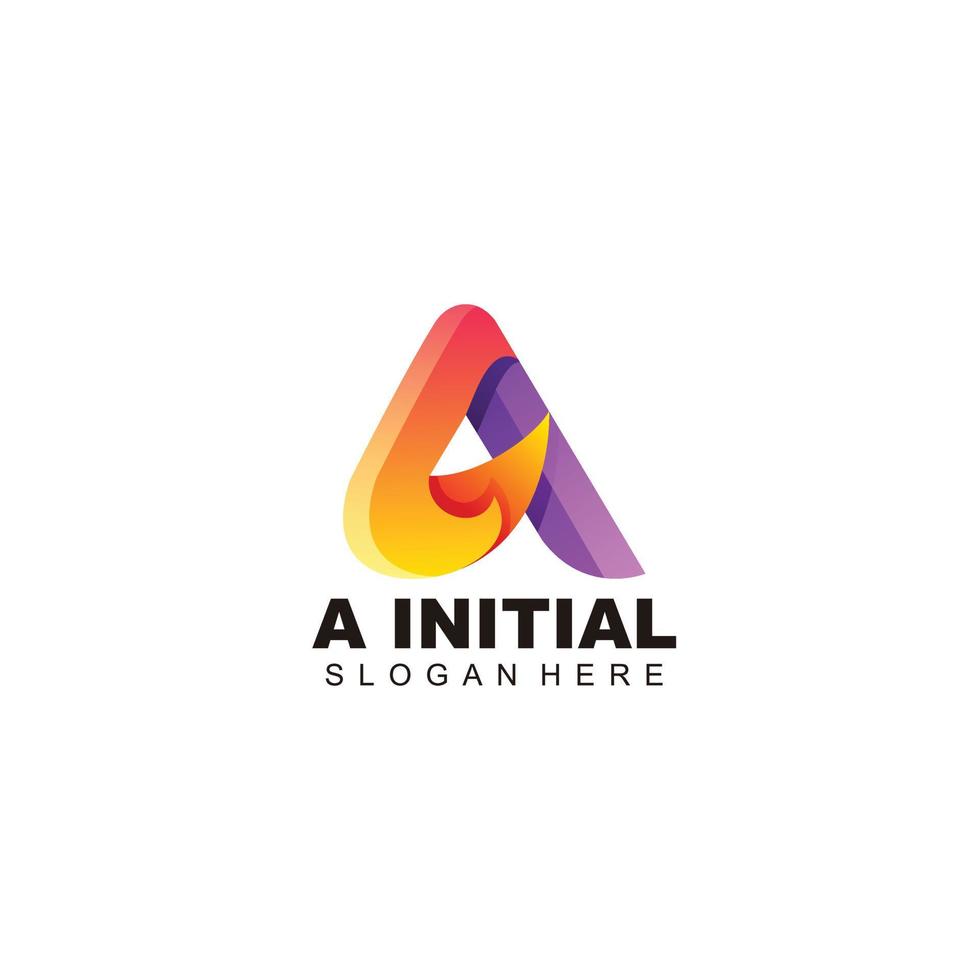 initial a logo symbol business design colorful vector