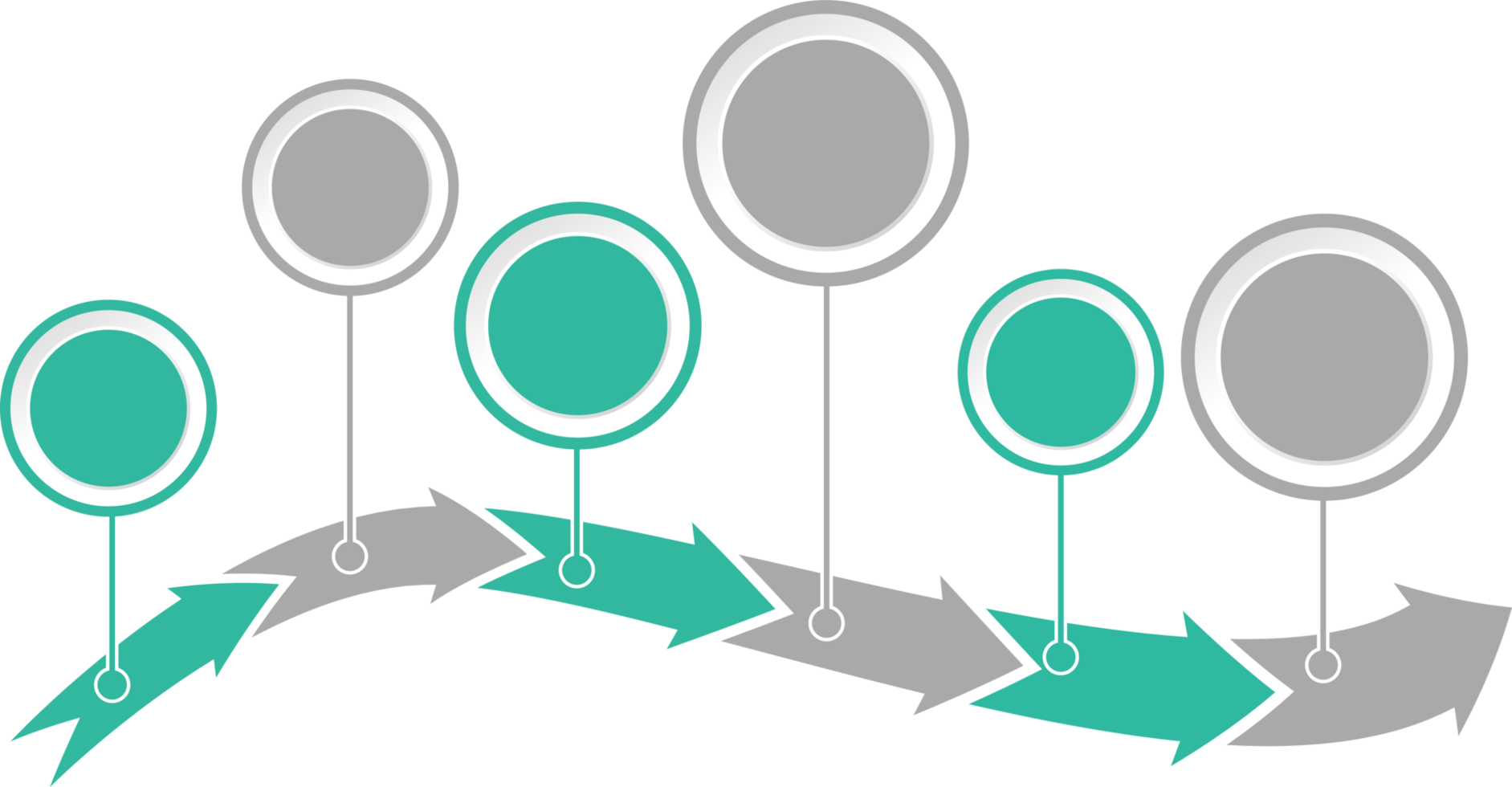 modelo de infográfico de processo com 6 opções. png