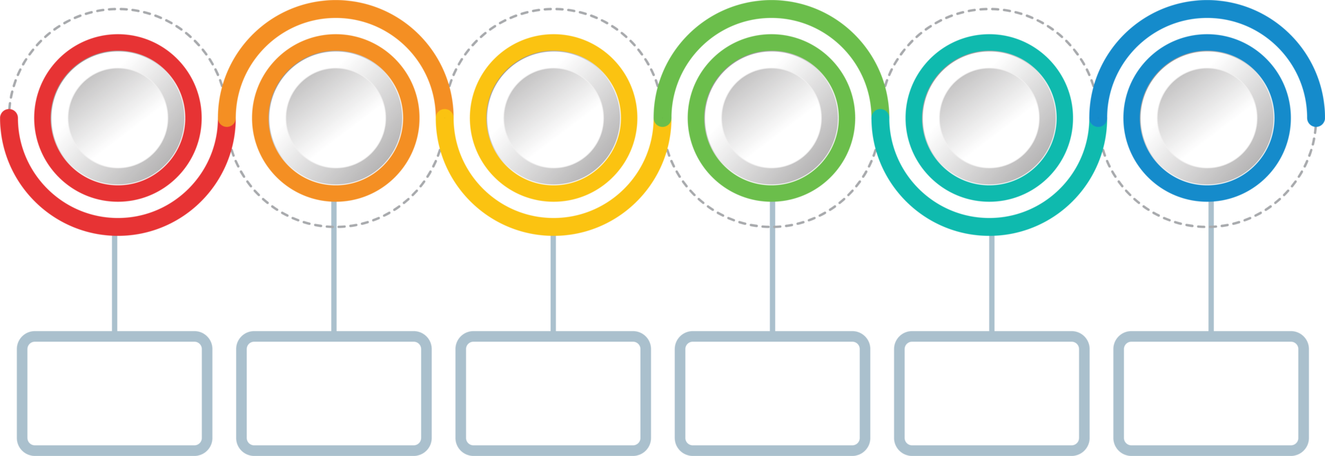 Process infographic template with 6 options. png