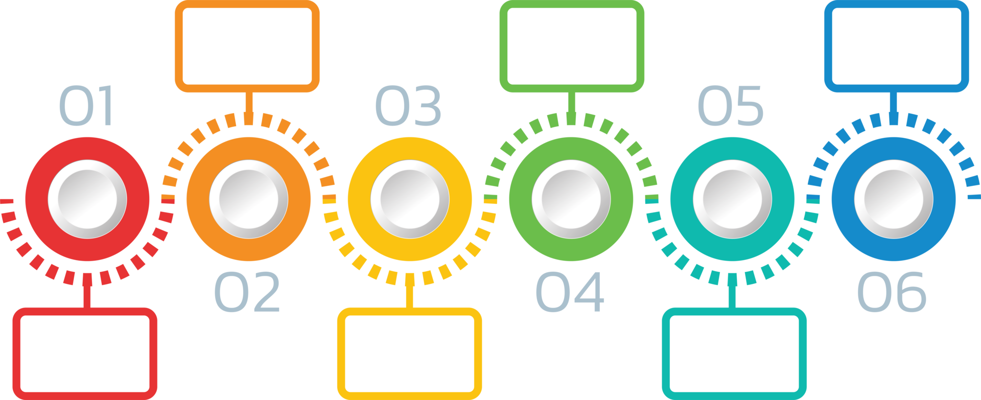 Process infographic template with 6 options. png
