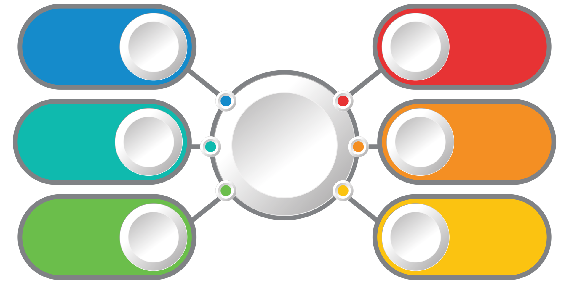 modelo de infográfico de processo com 6 opções. png