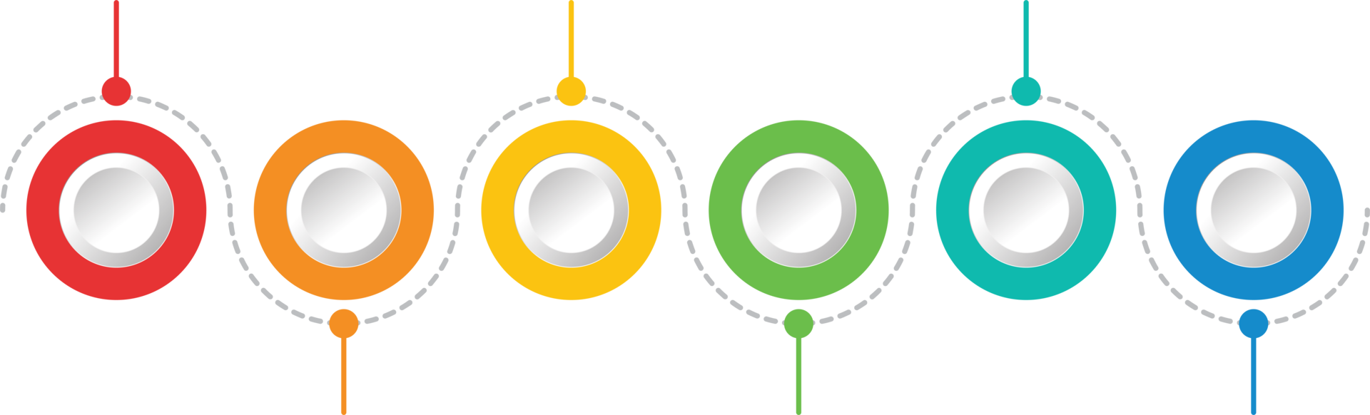 modelo de infográfico de processo com 6 opções. png