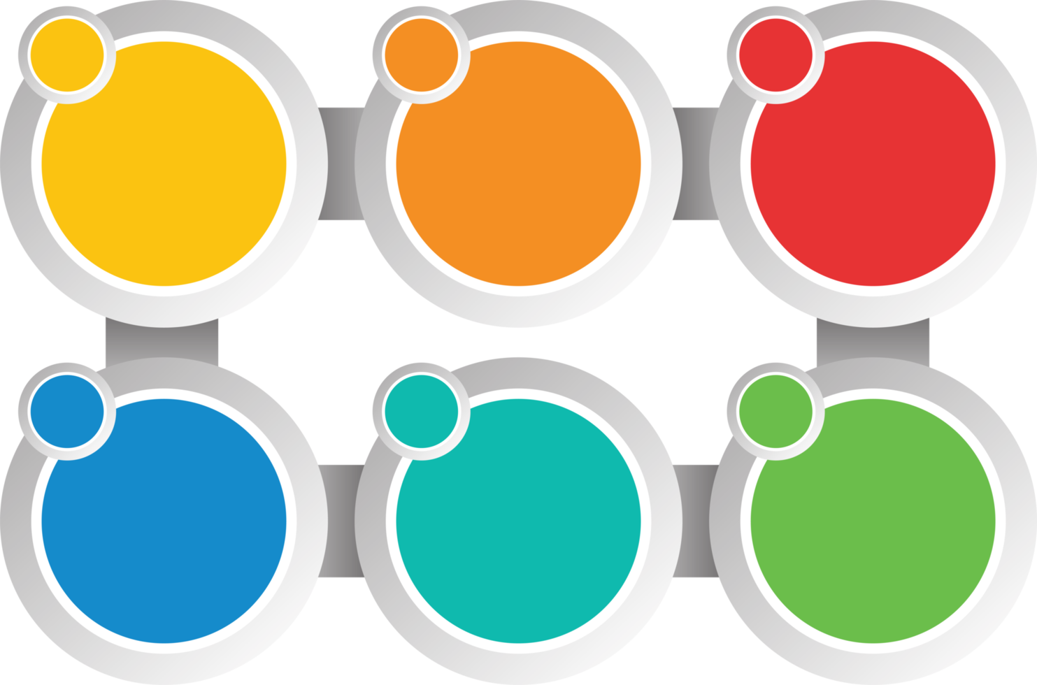 Process infographic template with 6 options. png