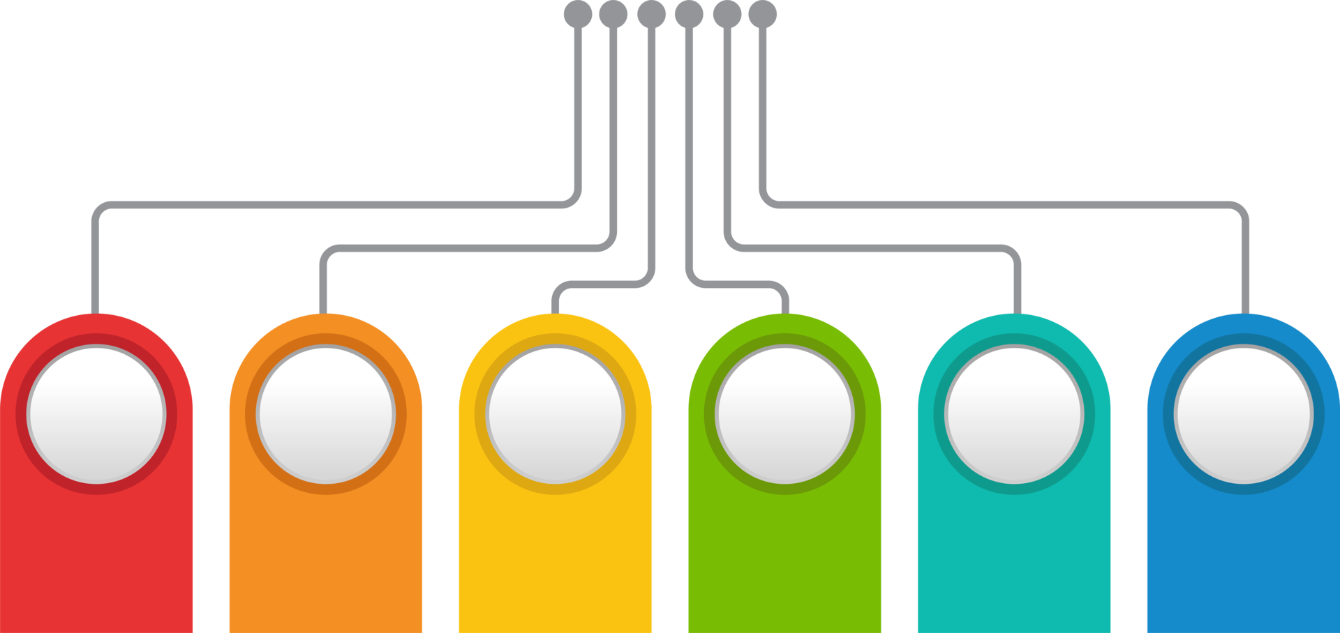 Process infographic template with 6 options. png