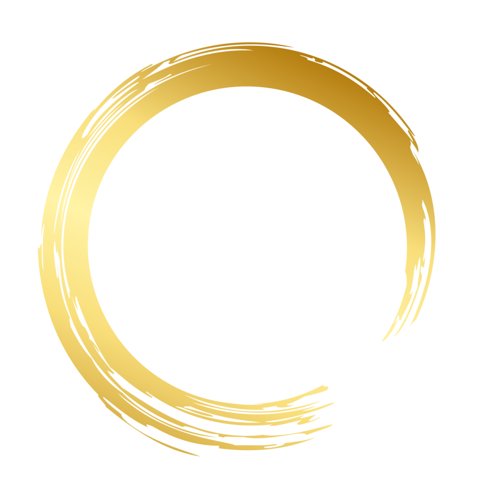 Brush stroke and gold circle element png