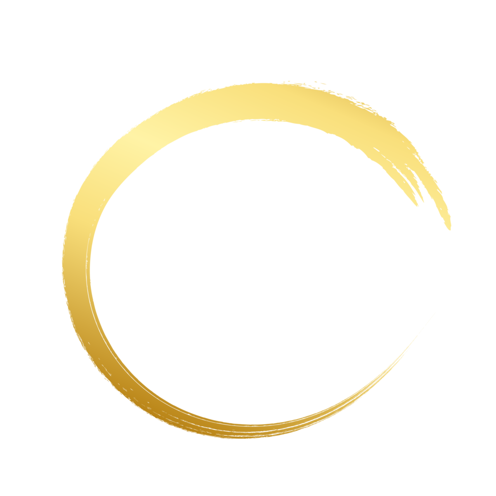 Brush stroke and gold circle element png