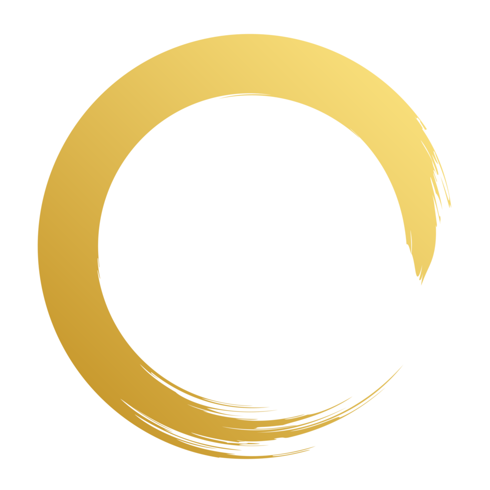 Brush stroke and gold circle element png
