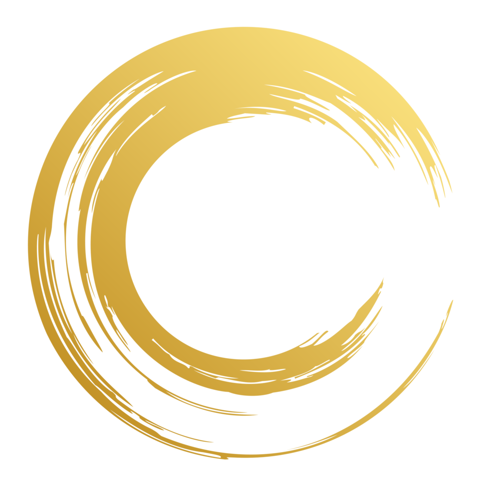 Brush stroke and gold circle element png