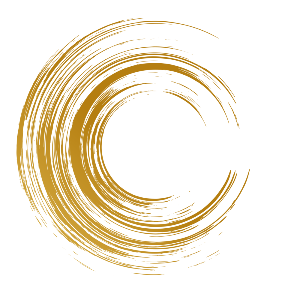 Brush stroke and gold circle element png