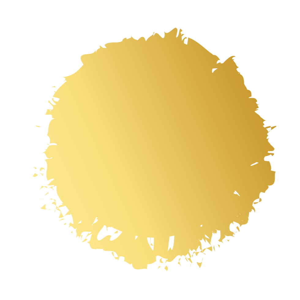 Brush stroke and gold circle element png