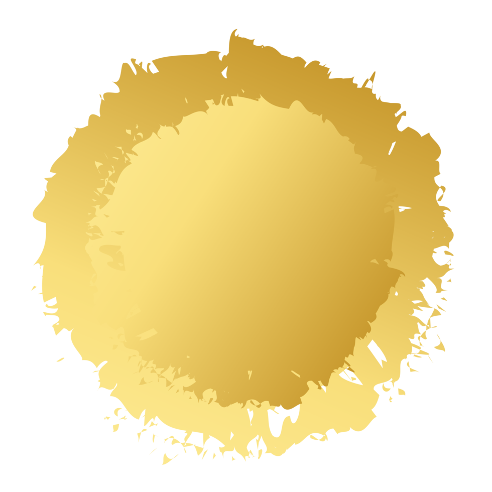 Brush stroke and gold circle element png