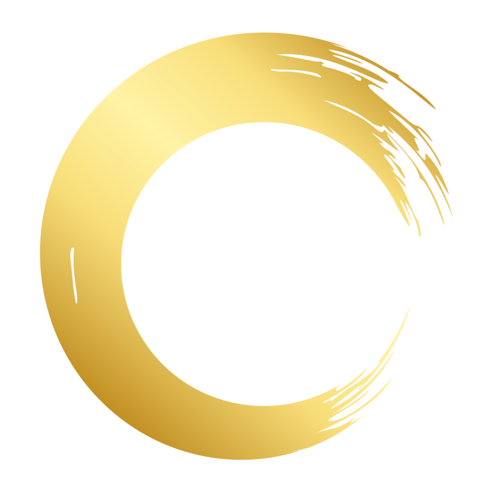 Brush stroke and gold circle element png