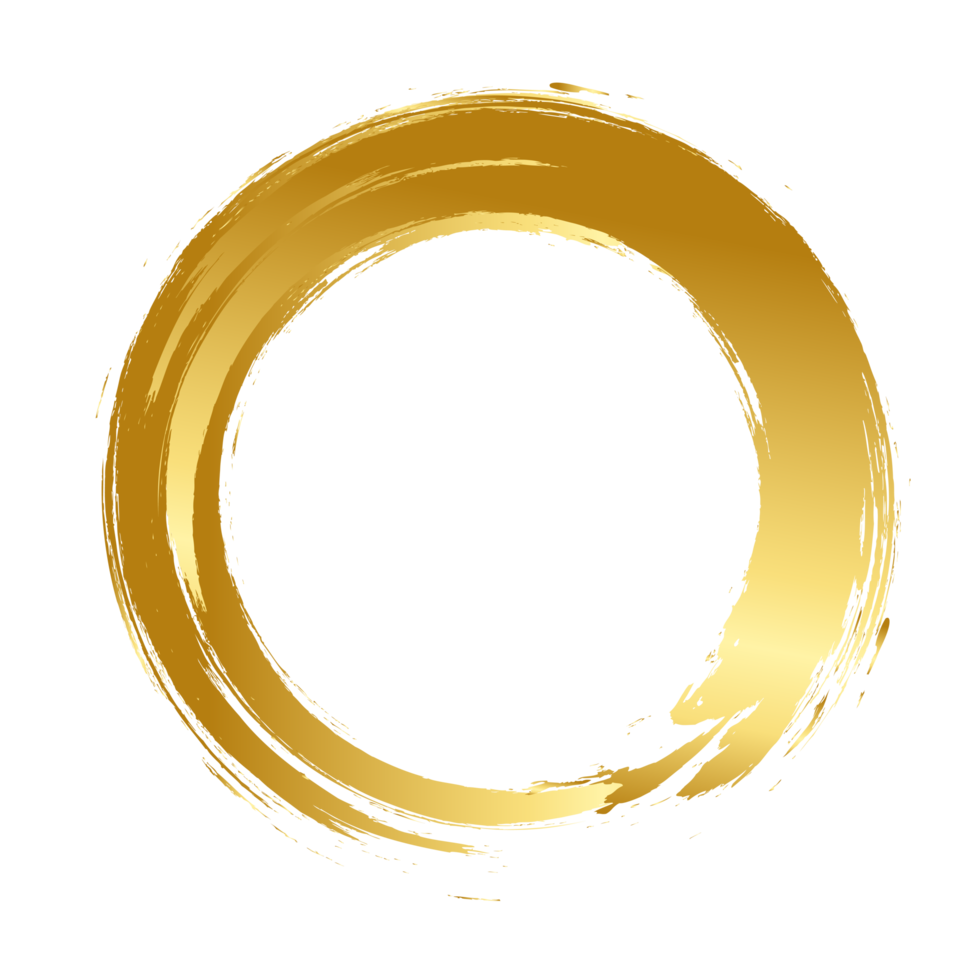 Brush stroke and gold circle element png