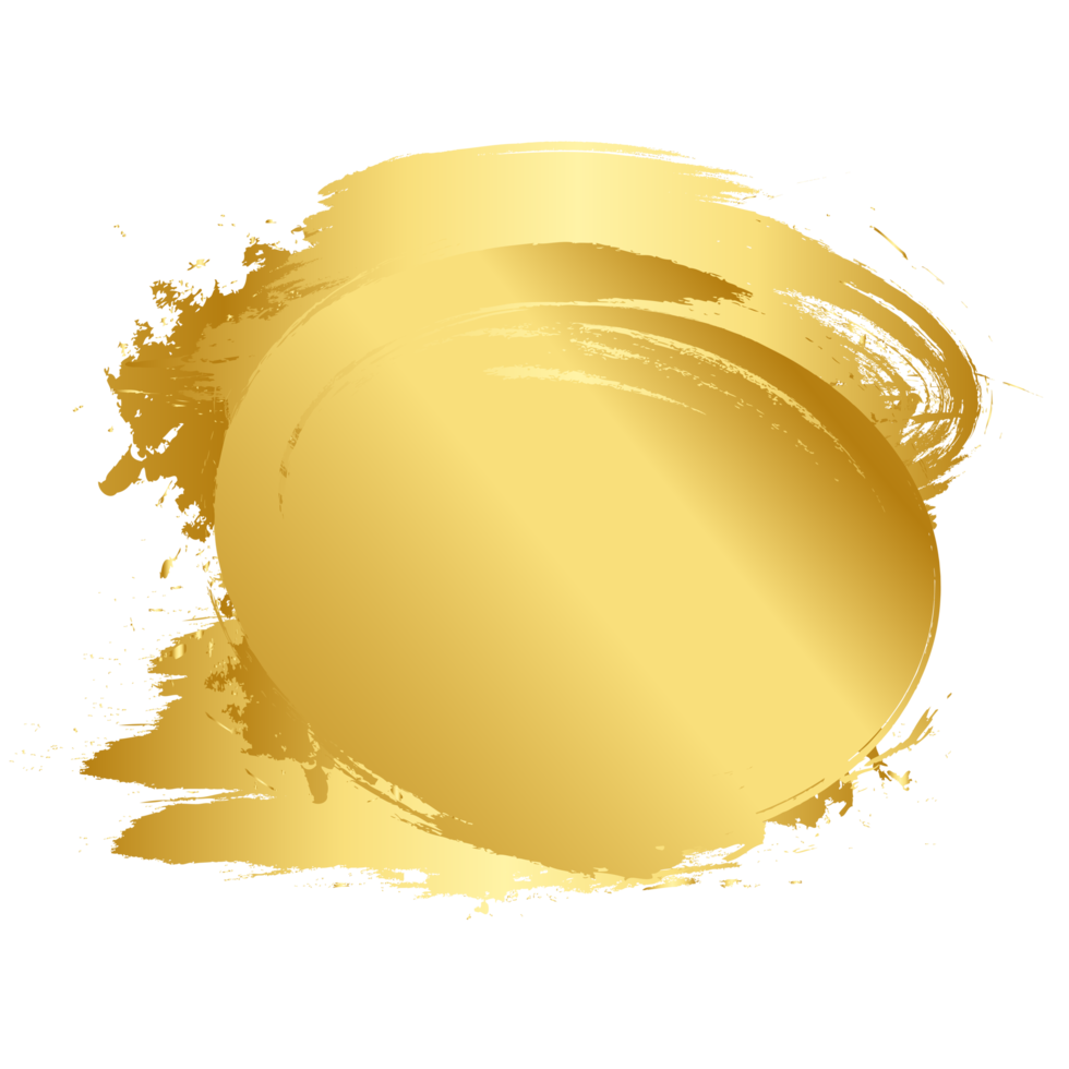 Brush stroke and gold circle element png