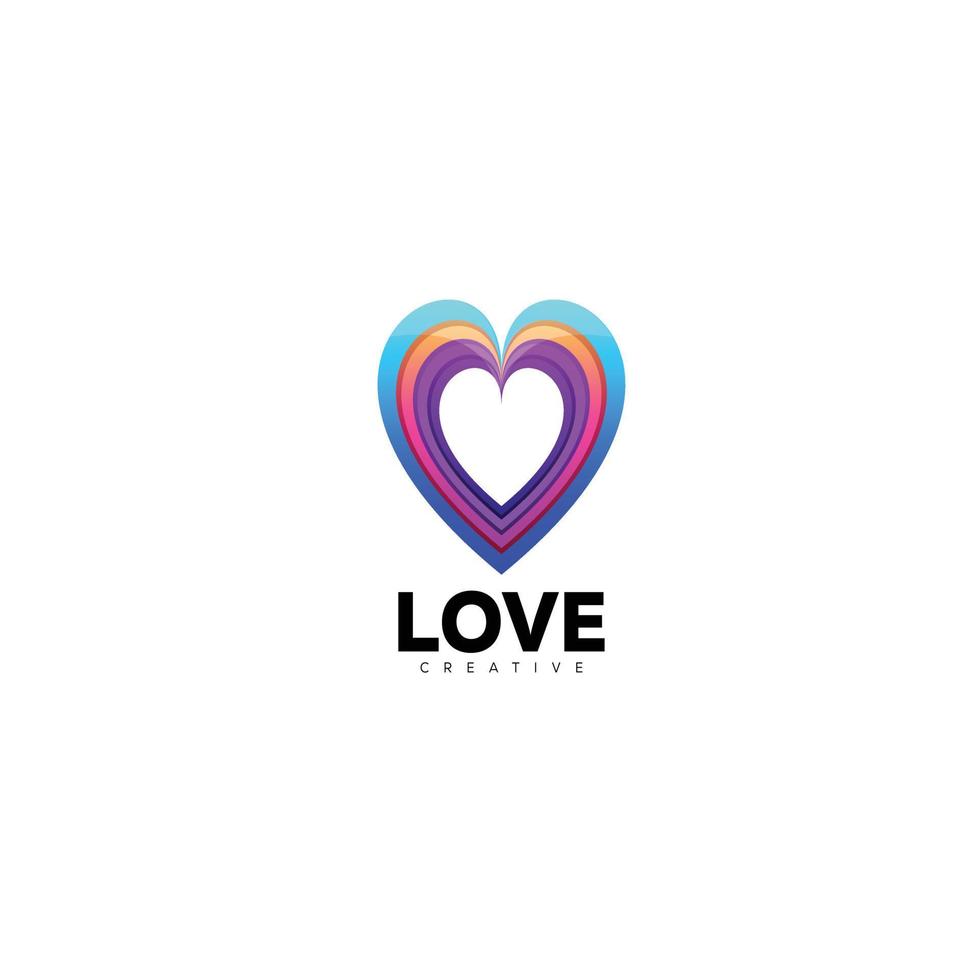 love abstract colorful logo template design vector