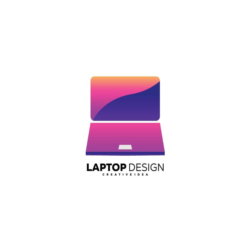 icono de estilo moderno de logotipo de diseño de computadora portátil vector