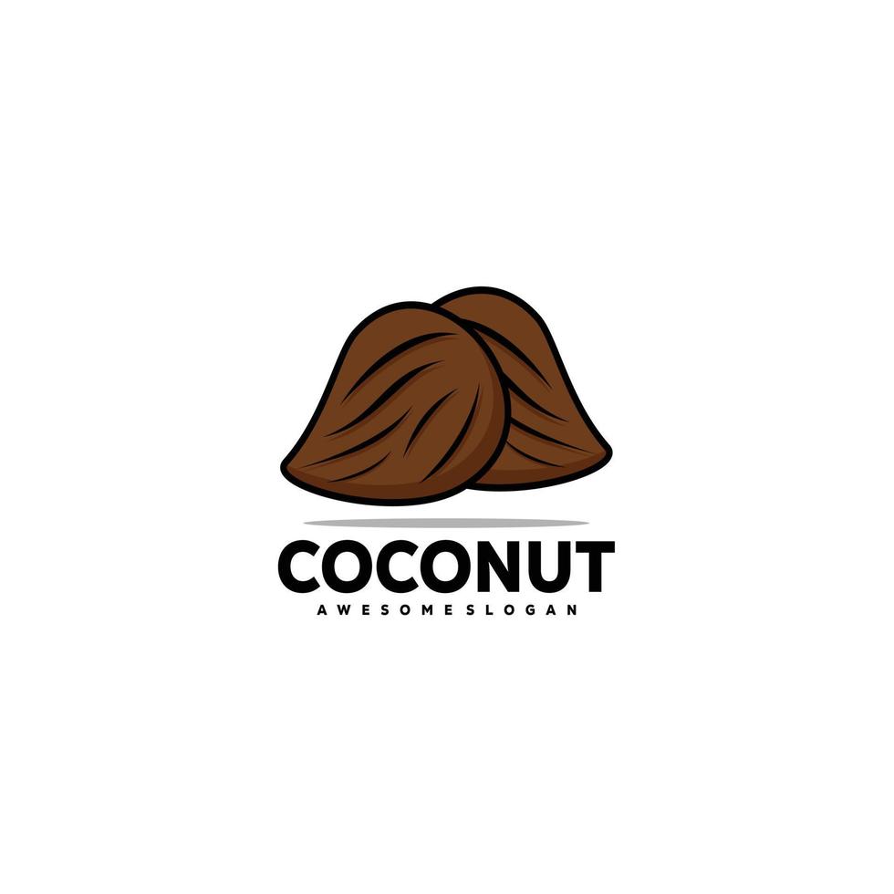 plantilla de icono de diseño de coco marrón para su negocio vector