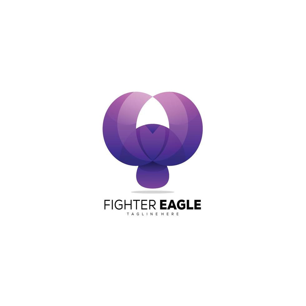 símbolo de diseño de color degradado de vector de logotipo de águila de combate