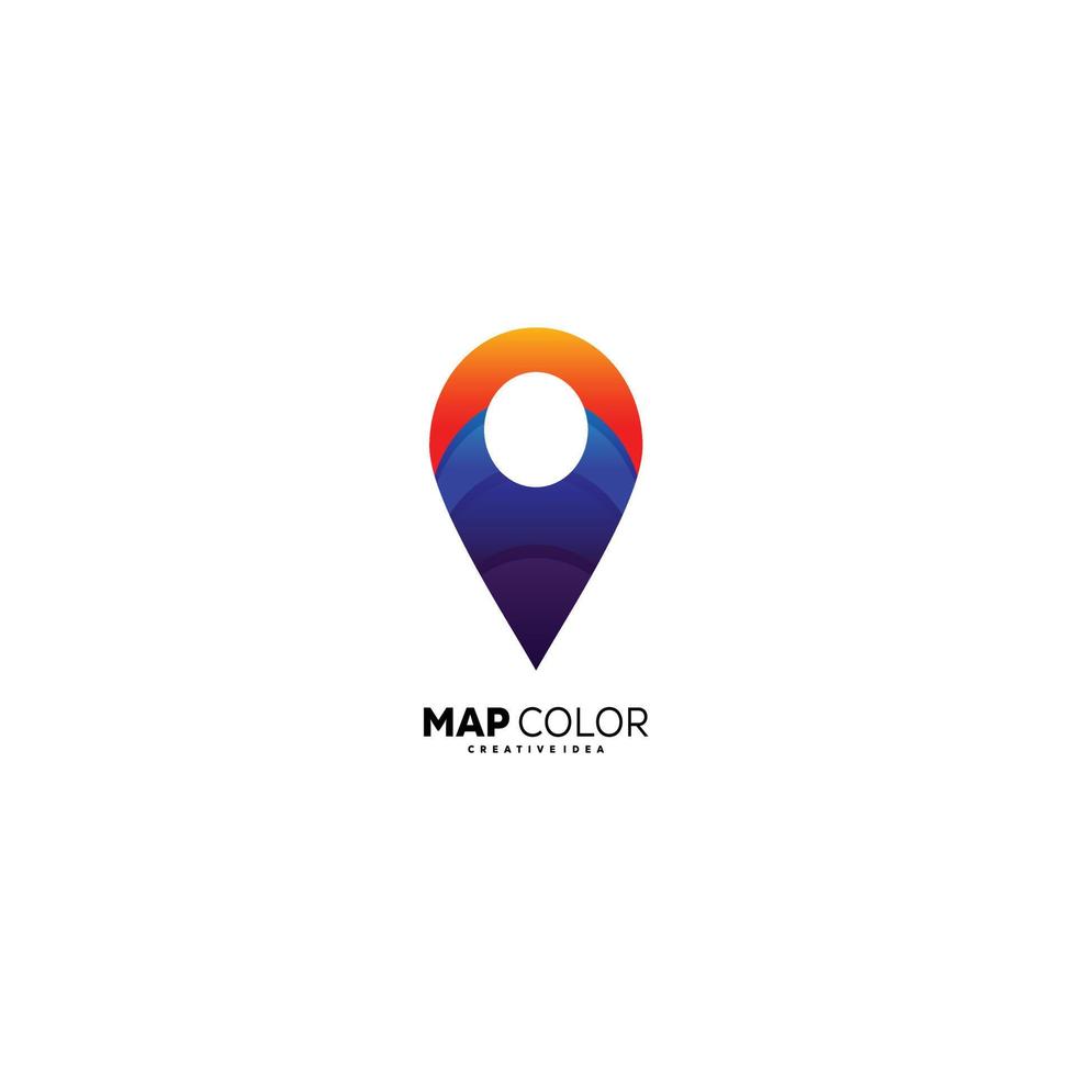 pin location or map logo design colorful symbol vector