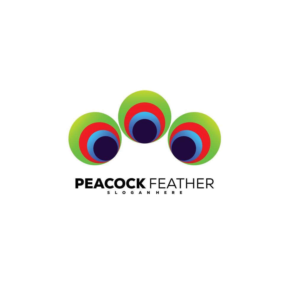peacock feathers logo icon design colorful symbol vector