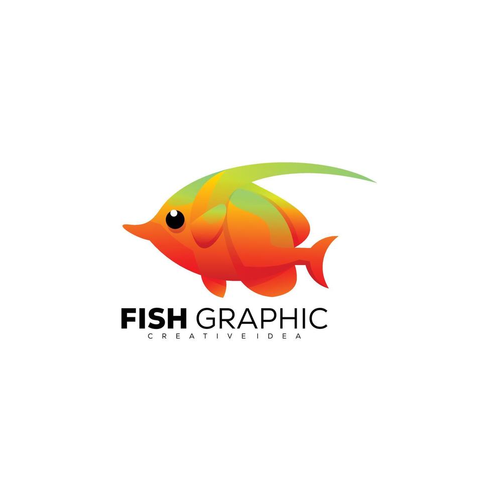 fish gradient color design icon logo graphic vector