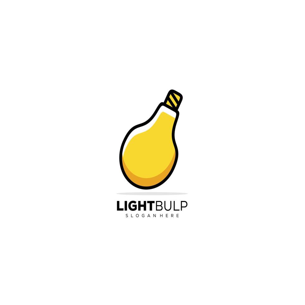 ilustración de logotipo colorido de diseño de bombilla amarilla vector