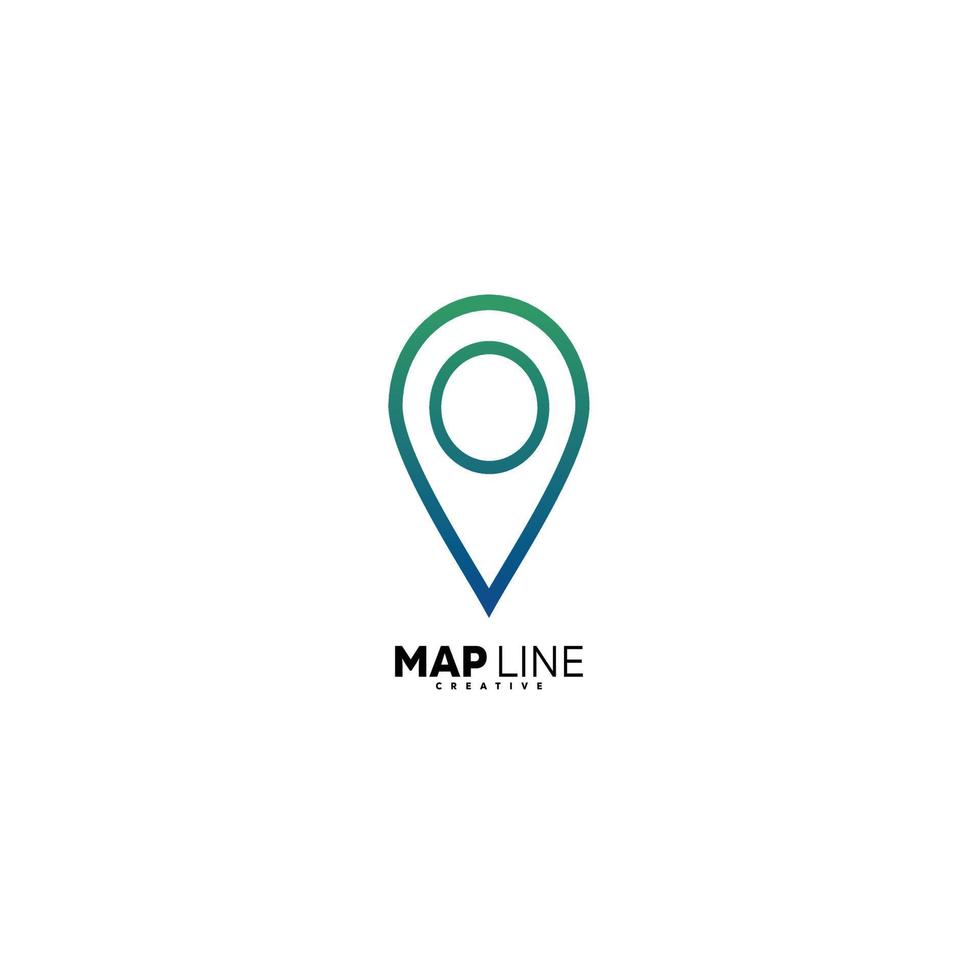 pin location design line art logo symbol vector