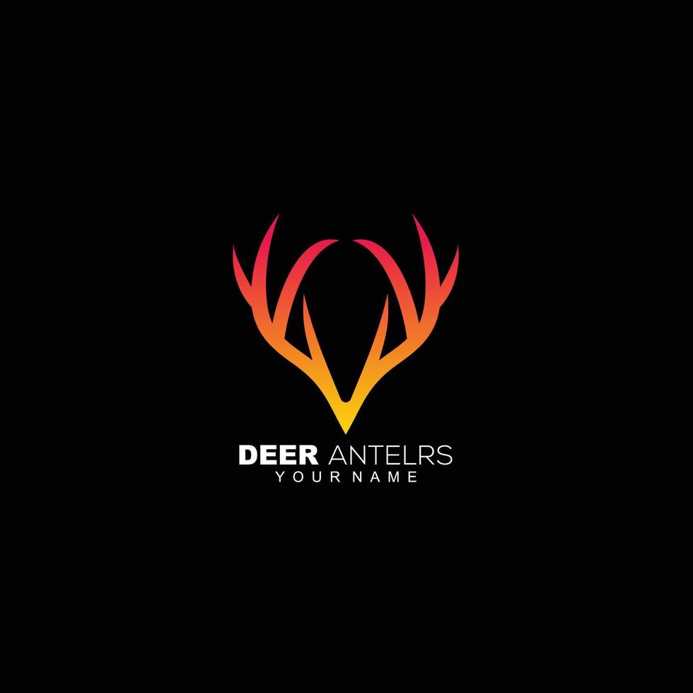 deer horn logo design gradient style color vector