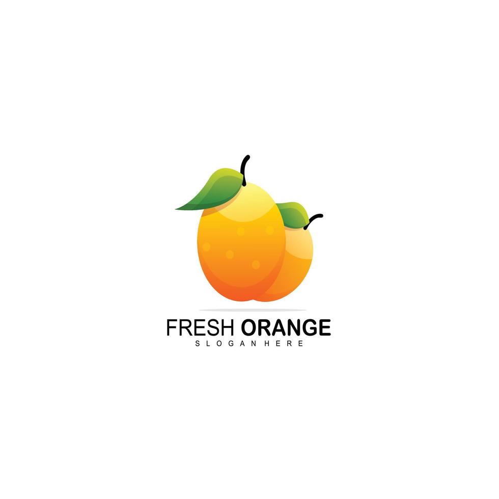 fresh orange fruit illustration design template vector