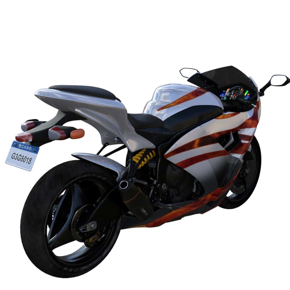Rider motorbike isolated 3d rendering png