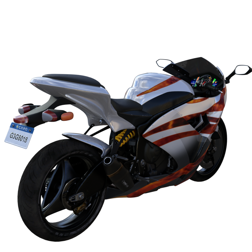 Rider motorbike isolated 3d rendering png