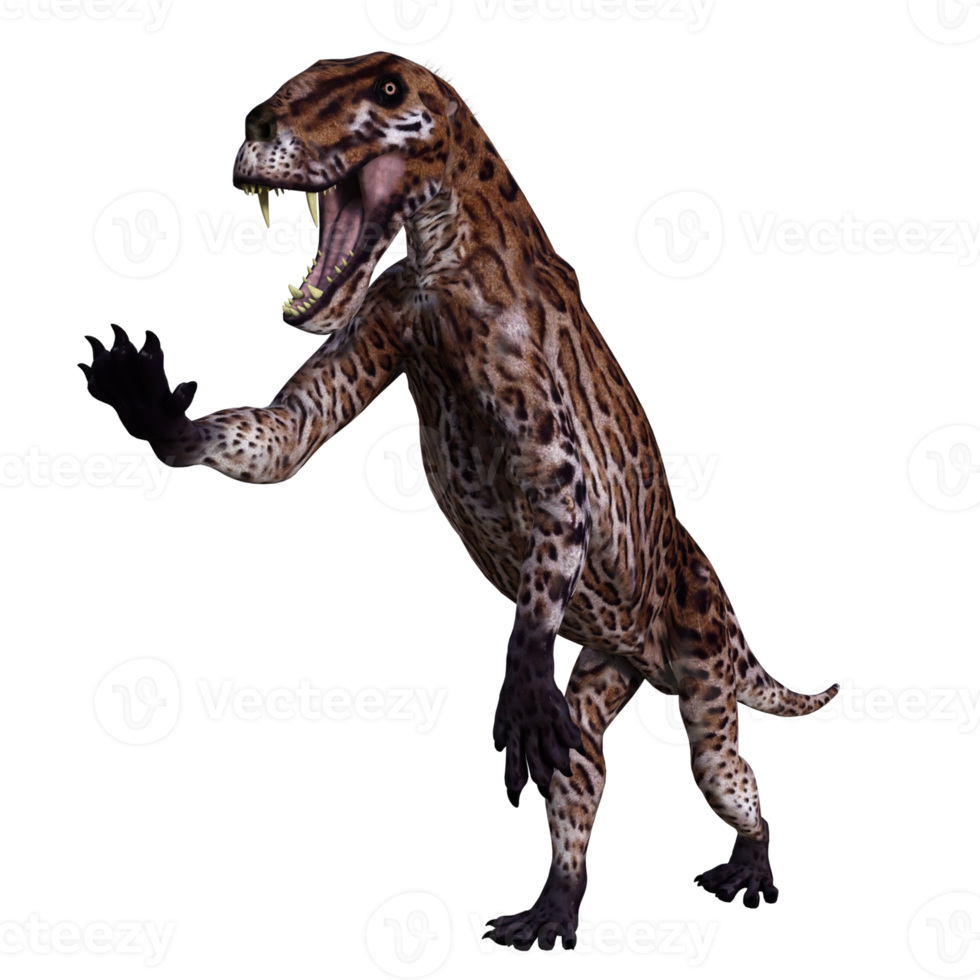 lycaenops isolierter dinosaurier 3d-rendering png